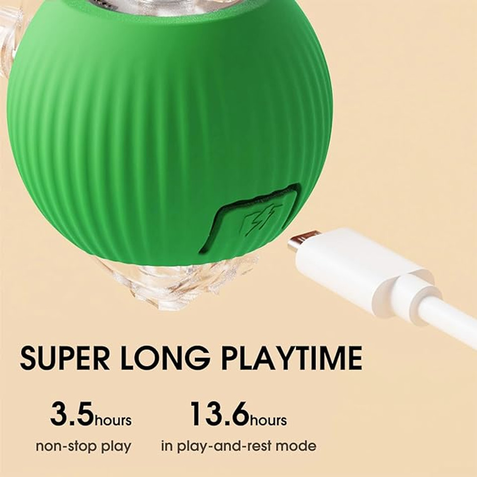 Eptchn Interactive Cat Toy Ball, Active Smart Rolling Balls for Cat, Electric Toy Balls for Indoor Cats