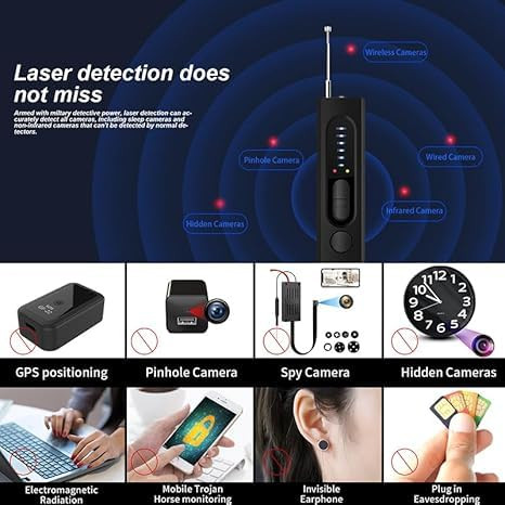 VALUEVIBES Hidden Camera Detectors, Anti-Spy Camera Detector, Camera Detector, Bug Detector, Privacy Protector, Hidden Camera Finder in Hotel, Office, Bathroom, 5 Levels Sensitivity