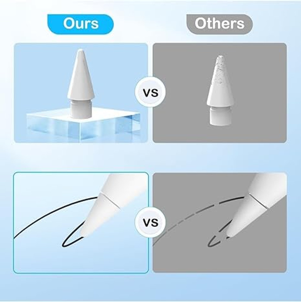 Replacement Pencil Tips Compatible with Popular Stylus Pens, Fits 1st/2nd Gen Magnetic Stylus Models, Durable Pen Nibs for Drawing and Writing on Tablets