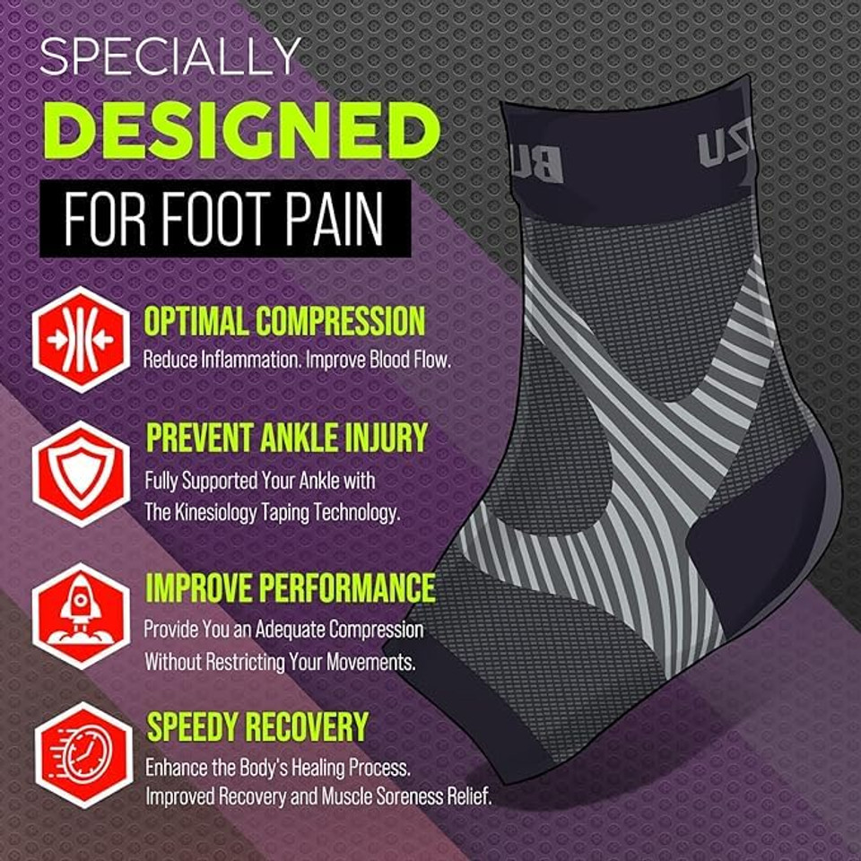 Ankle Brace Support – Compression Foot Sleeves for Plantar Fasciitis, Heel & Arch Pain Relief, Swelling Recovery, Ideal for Running & Sports Ankle Brace Support – Compression Foot Sleeves for Plantar Fasciitis, Heel & Arch Pain Relief, Swelling Recovery, Ideal for Running & Sports