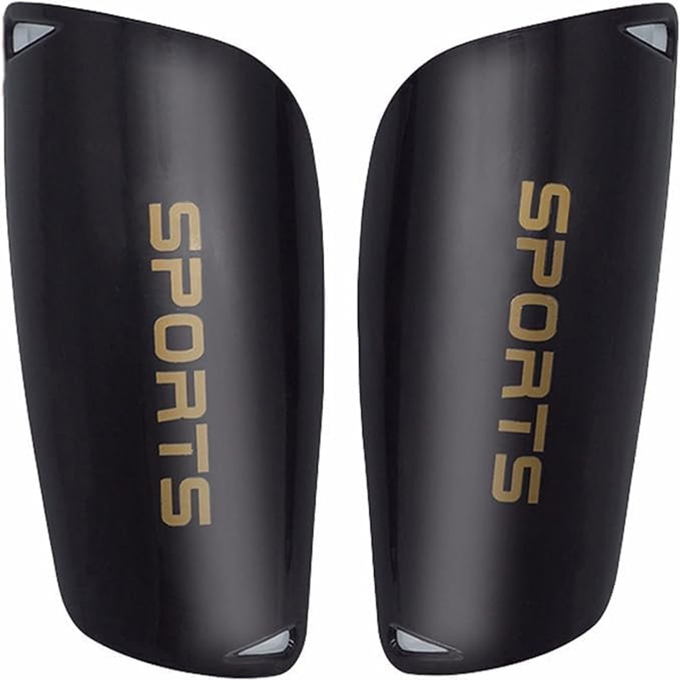 Lightweight Youth Football Shin Pads – Breathable Protective Gear for Kids, Girls, Boys, Toddlers, Teenagers(2Pcs) (Adult Black)