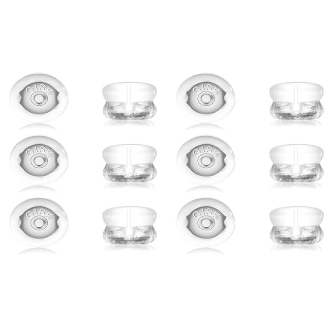 Silicone Backs Replacements – Hypoallergenic Locking Earring Backs for Studs & Heavy Earrings, Soft Clear Earring Stoppers for Adults & Kids(6 Pairs)