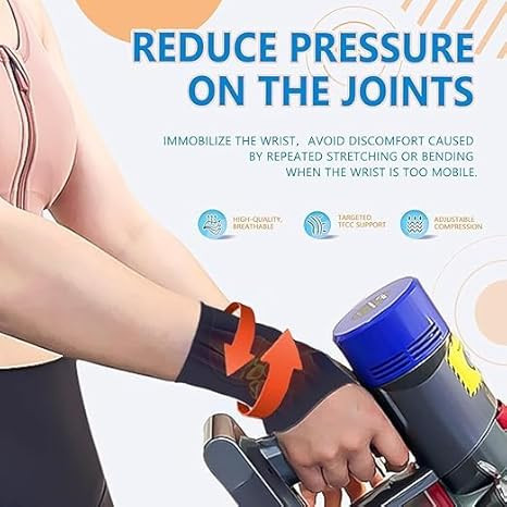 Wrist Support Brace-Ultra Thin Adjustable Wrist Support Brace - Breathable Compression Wristband for Arthritis Pain Relief, Ambidextrous Design with Velcro Closure (Black orange)