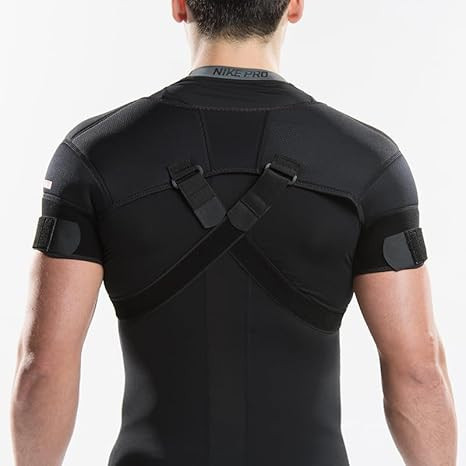 INFINIBYTE Double Shoulder Bandage Back Corrector – 7K Foam Brace with Cross Compression & Adjustable Double Support(Size-L/XL)