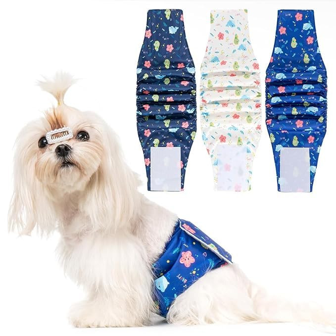 Reusable Male Dog Diapers – Washable Belly Bands for Small Dogs | Absorbent Wraps for Incontinence, Excitable Urination(Packof1)