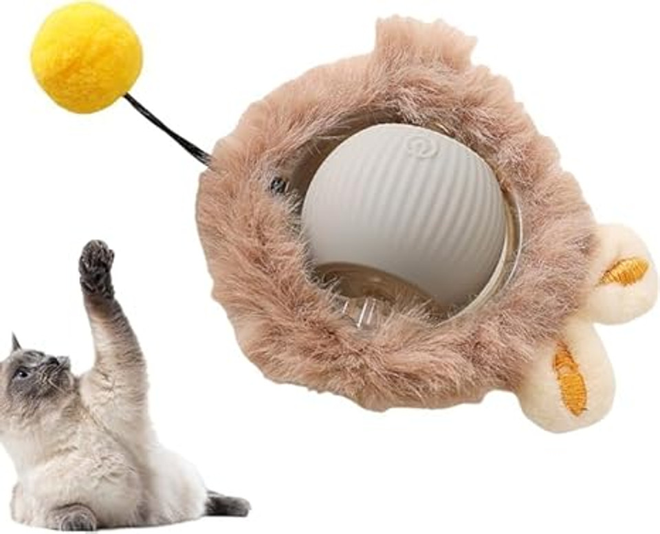 INFINIBYTE Interactive Cat Toys for Indoor Cats – Motion-Activated Chirping & Fast Rolling Ball for Carpets | Automatic Moving Peppy Ball Toy