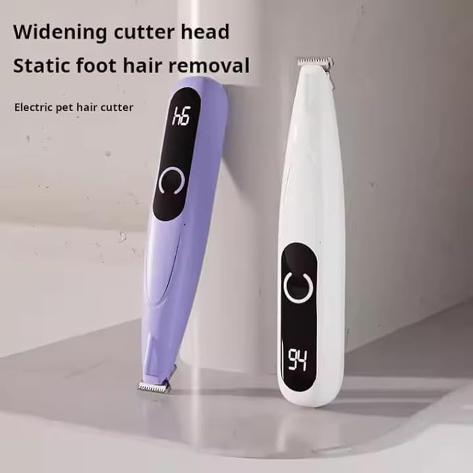 Electric Pet Paw Hair Trimmer – Quiet USB Rechargeable Cat & Dog Grooming Clipper for Feet, Soles, Ears & Face with LED Light