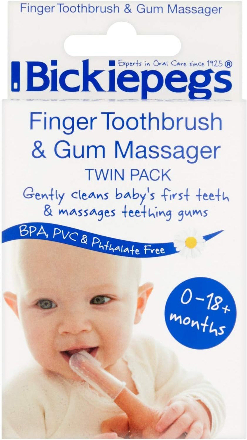 Bickiepegs Baby Infant Care Finger Teething Tooth Brush and Gum Massager 2 Pack