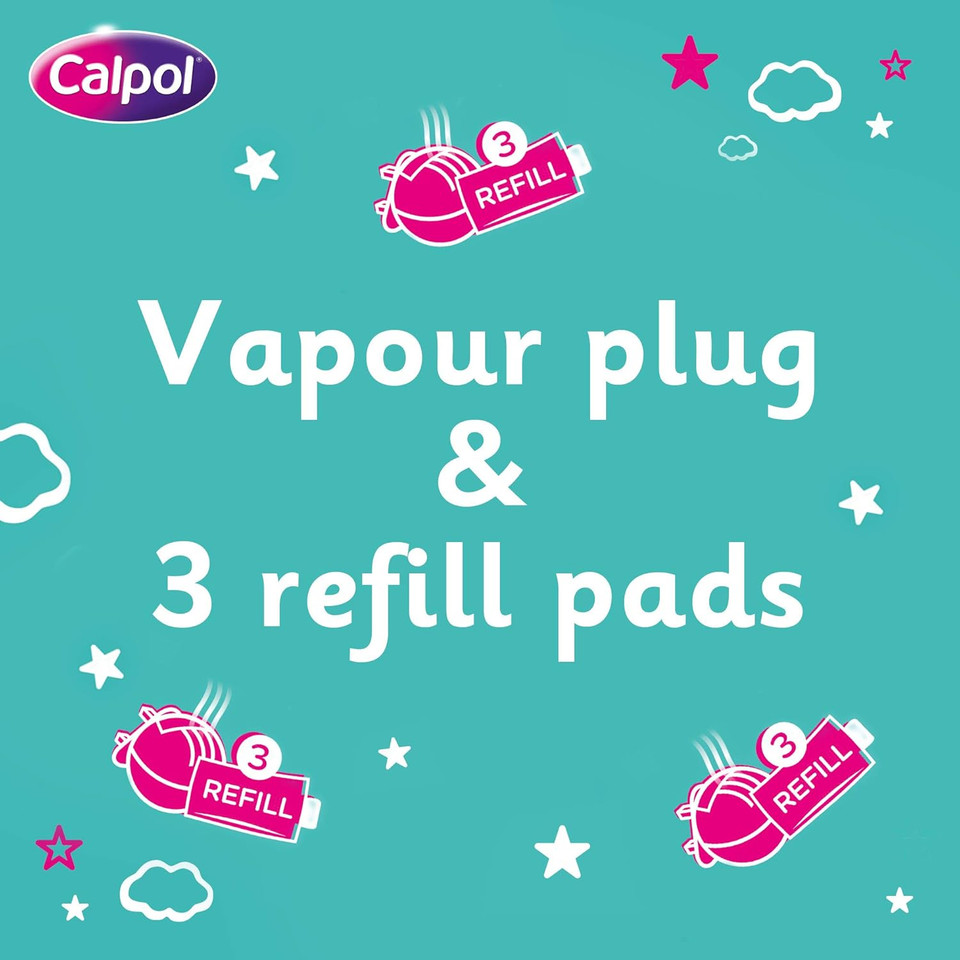 Calpol Vapour Plug Nightlight Lavender Chamomile 3+ Months, 3 Refills (Blue Light Version)
