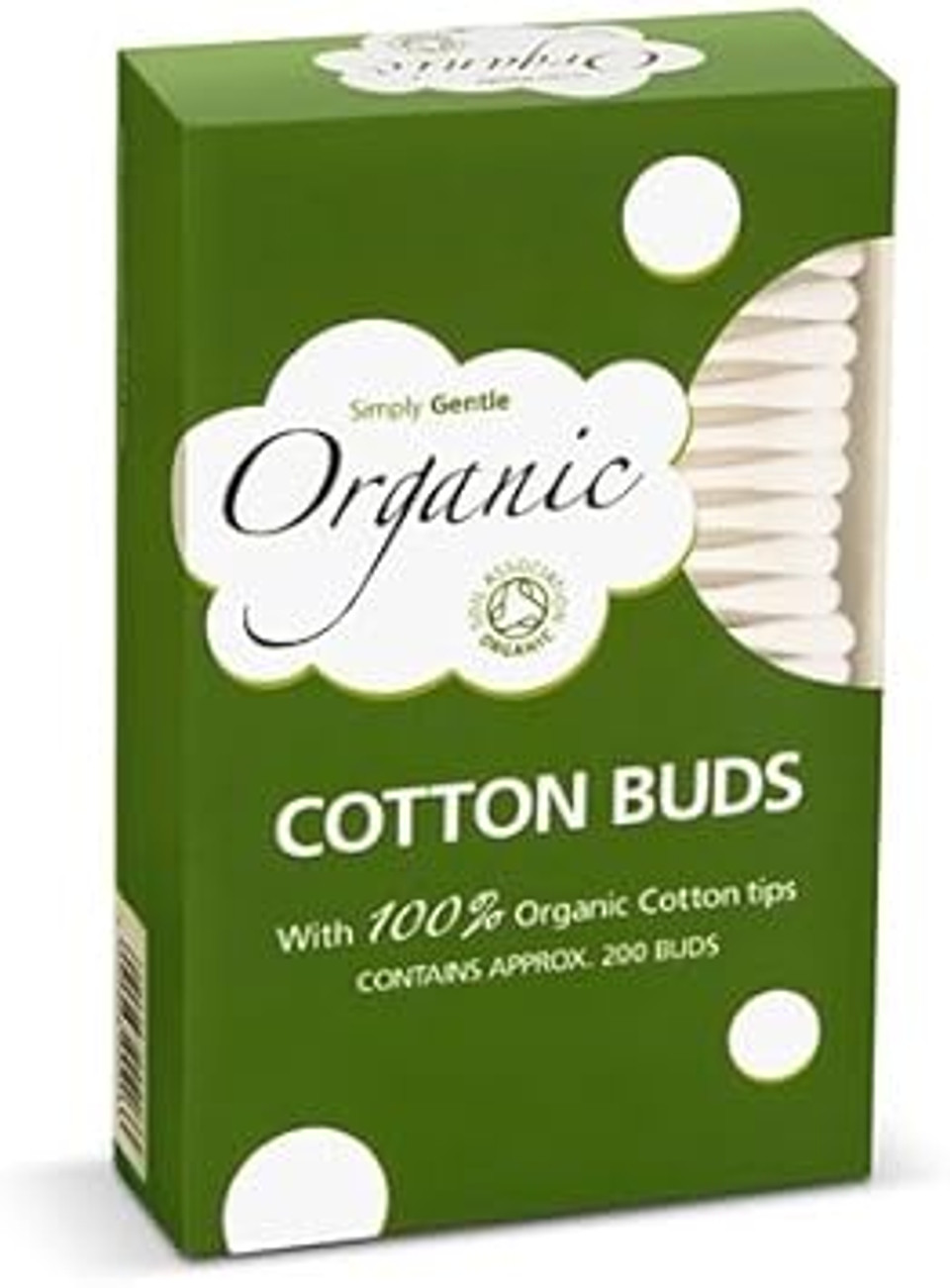 6 Packs of Simply Gentle Organic Cotton Buds - (6 * 200 Buds) by Simply Gentle