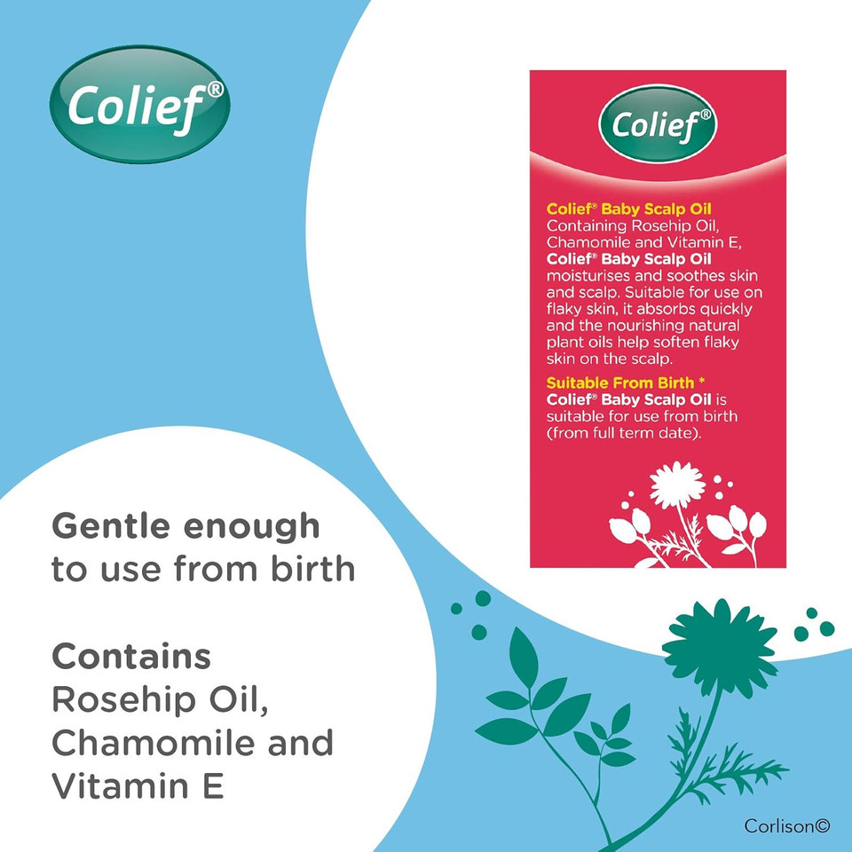 Colief - Baby Scalp Oil - 30ml - Soothing Moisturising Oil for Baby Scalp and Skin - Preventative of Itchy, Flaky, Dry, Damaged Skin and Cradle Cap. (Pack of 2)