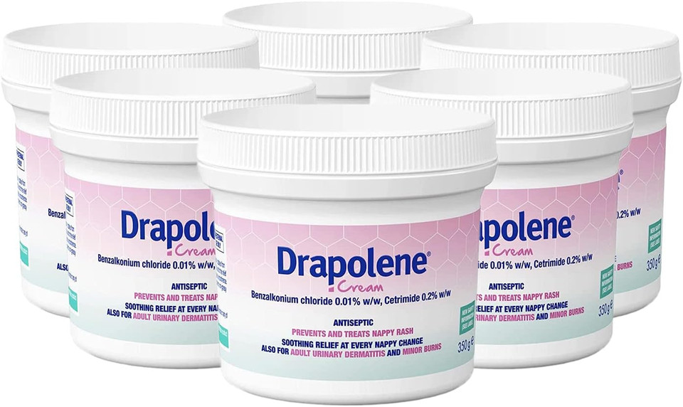 6 x Drapolene Cream 350g Tub | For Sore Skin Caused by Incontinence