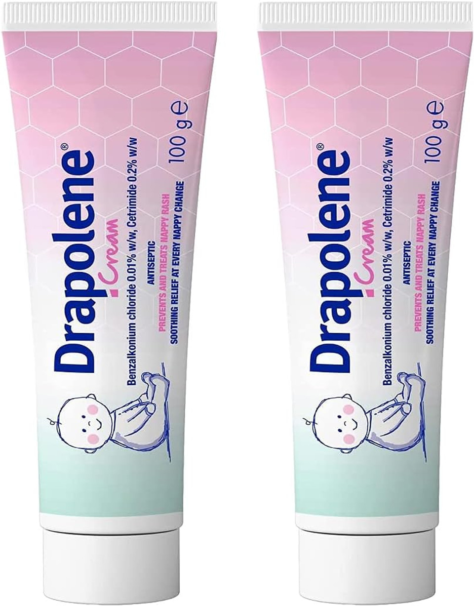 2 x Drapolene® Cream 100g Tube | Prevents and Treats Nappy Rash | Soothes and Protects Baby's Bottom from Newborn Onwards