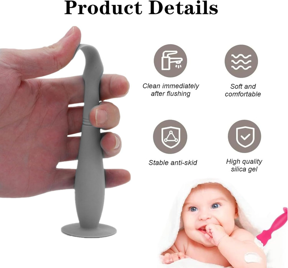 2 PCS Nappy Cream Applicator Soft Baby Bottom Brush Nappy Rash Cream Applicator with Suction Cup for Newborn Baby Facial Cosmetic
