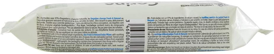 Toallitas Cambio Fresh & Natural Biodegradable Fibras 56 Unid