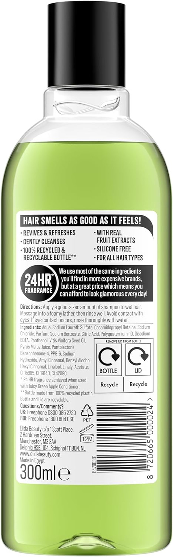 Alberto Balsam Juicy Green Apple Shampoo - 300ml - 24HR Fragrance - Pro-Vitamin B5 - All Hair Types Alberto Balsam Juicy Green Apple Shampoo - 300ml - 24HR Fragrance - Pro-Vitamin B5 - All Hair Types