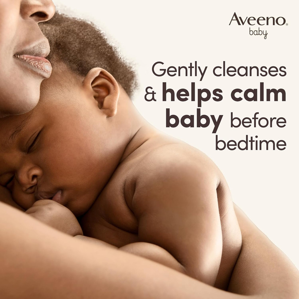 Aveeno Baby Calming Comfort Bedtime Bath and Wash (1 x 250ml), Tear-Free and Soap-Free Baby Wash with Gentle Lavender & Vanilla Scent, Gently Cleanses Skin Before Bedtime, for Delicate Skin