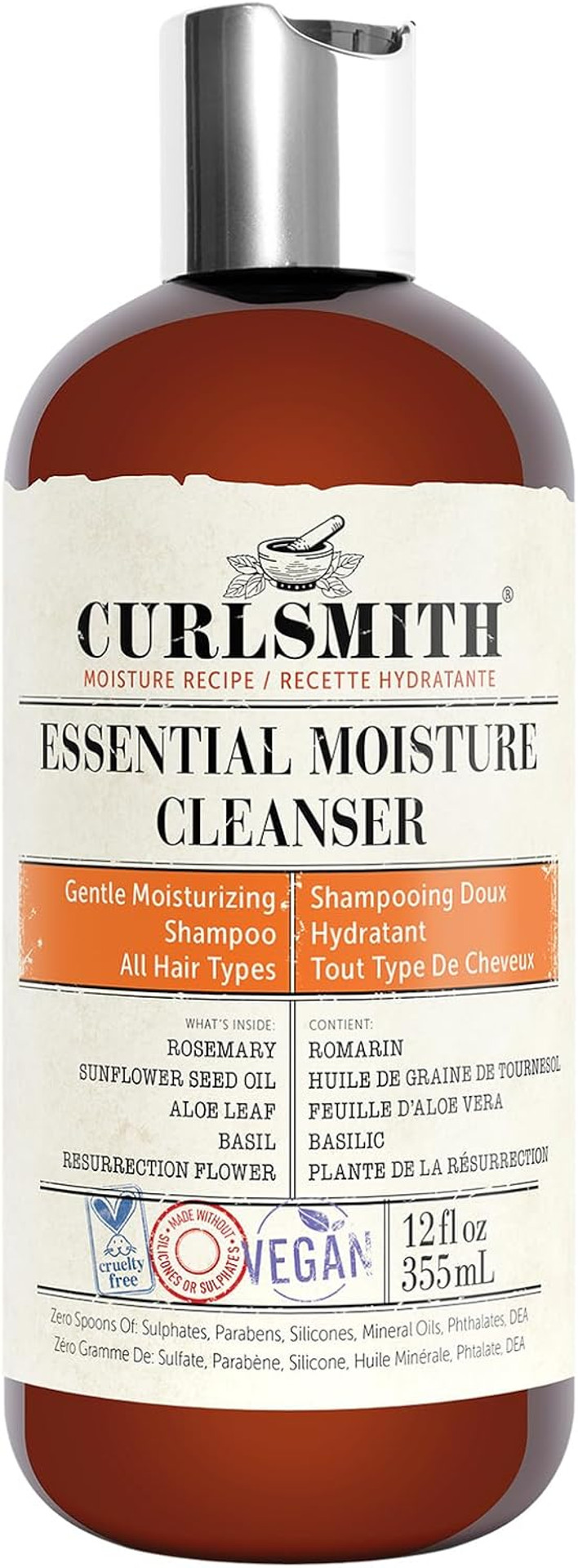 Curlsmith - Essential Moisture Cleanser, Gentle Nourishing Shampoo for Wavy, Curly and Coily Hair, Vegan, Trial or Travel Size (88ml)