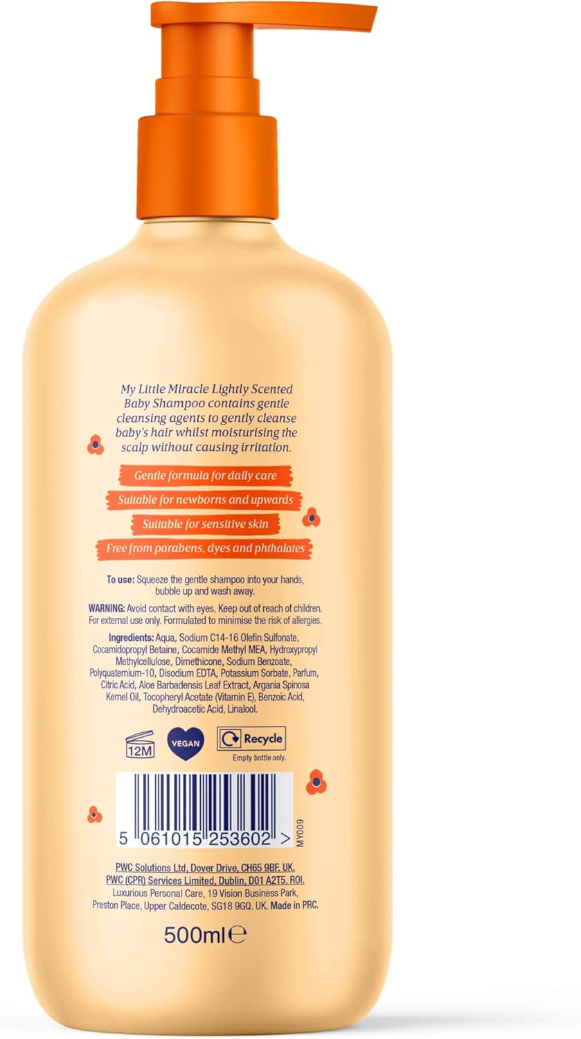 My Little Miracle Snappy Baby Shampoo, With Argan and Jojoba Oil, Gentle Formula To Prevent Irritation 500ml 3-Pack