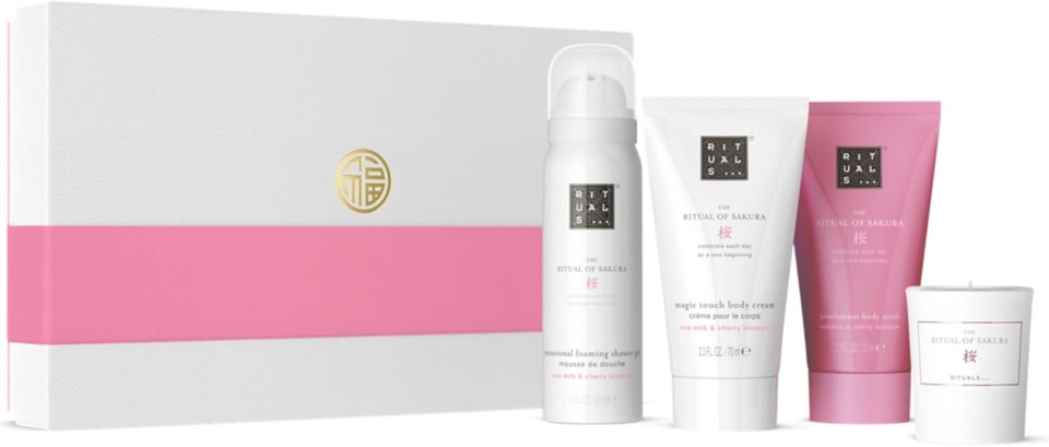 RITUALS Gift Set The Ritual of Sakura Medium - Home and Skincare Products Enriched with Cherry Blossom and Rice Milk - Bath Gift Box with Renewing and Soothing Properties RITUALS Gift Set The Ritual of Sakura Medium - Home and Skincare Products Enriched with Cherry Blossom and Rice Milk - Bath Gift Box with Renewing and Soothing Properties