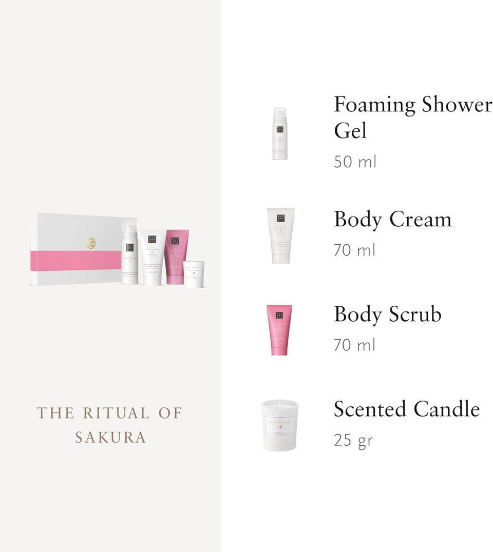 RITUALS Gift Set The Ritual of Sakura Medium - Home and Skincare Products Enriched with Cherry Blossom and Rice Milk - Bath Gift Box with Renewing and Soothing Properties RITUALS Gift Set The Ritual of Sakura Medium - Home and Skincare Products Enriched with Cherry Blossom and Rice Milk - Bath Gift Box with Renewing and Soothing Properties