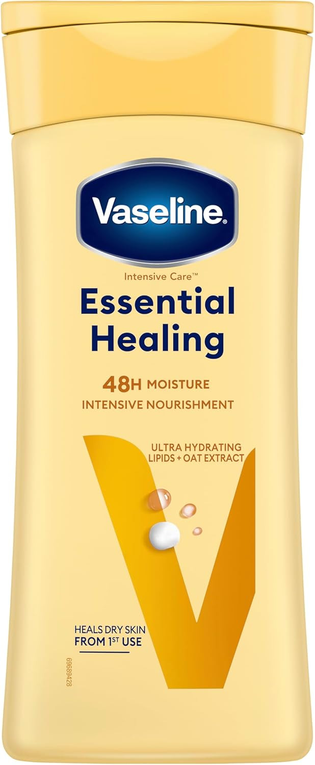 Vaseline Intensive Care Essential Healing Body Lotion with ultra-hydrating lipids and oat extract for dry skin 200 ml