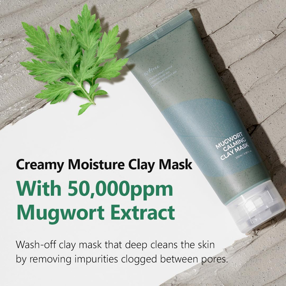 Isntree Mugwort Calming Clay Mask 100Ml 3.38 Fl.Oz | Effective Sebum Control | Exfoliates Rough Skin