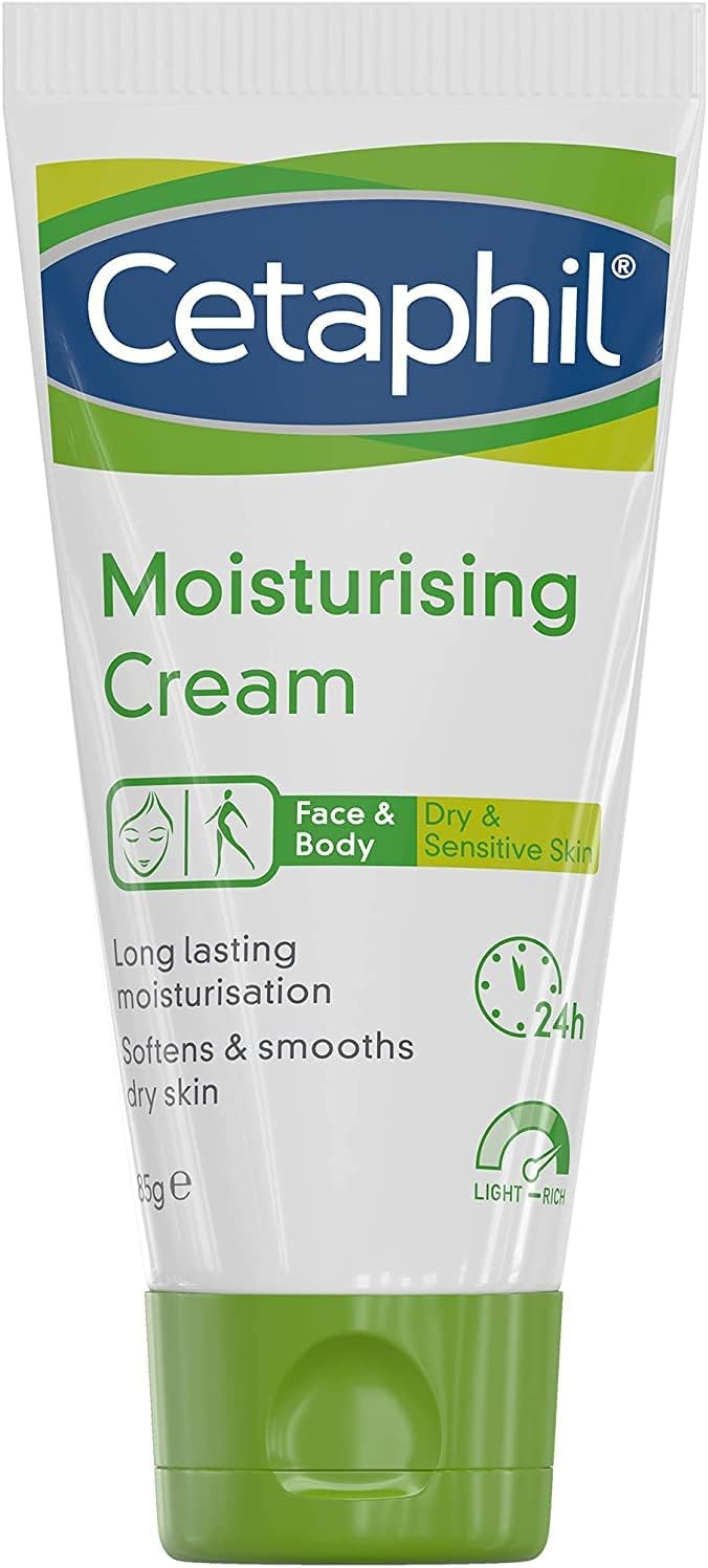 Cetaphil Face & Body Moisturiser, 85g, Moisturising Cream For Dry & Sensitive Skin, Vegan Friendly