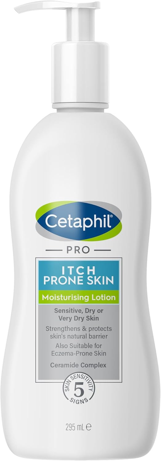 Cetaphil PRO Body Moisturiser, 295 ml, Moisturising Lotion For Itch Prone and Eczema Prone Skin, With Niacinamide and Shea Butter, Vegan Friendly