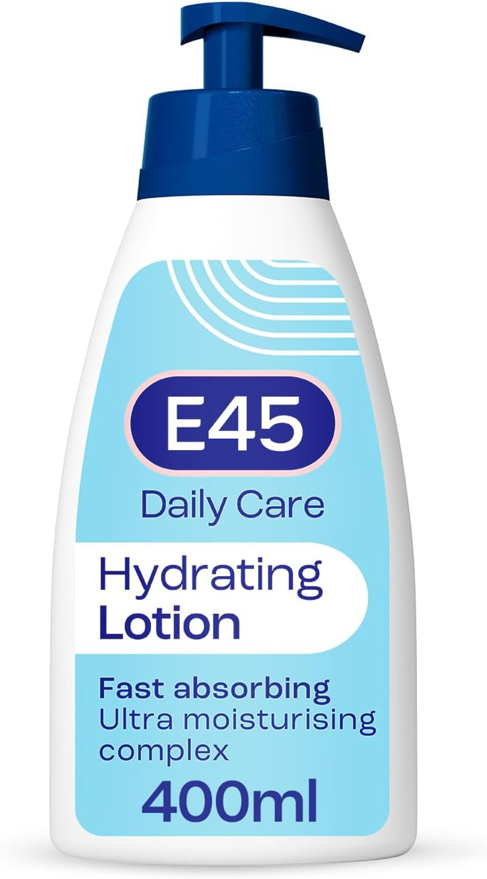 E45 Daily Lotion 400 ml for all Skin Types  Hydrating Non-Greasy Lightweight Moisturiser - Perfume-Free Long Lasting Body Face Hand Cream - Dermatologically Tested