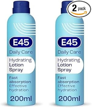 E45 Hydrating Lotion Spray 200ml Normal to Dry Skin - Fast Absorbing Moisturiser for Soft Skin and Lasting Hydration - Daily Lotion for Dry Sensitive Skin  Suitable for Eczema Prone Skin
