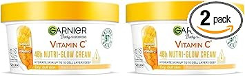 Garnier Body Superfood, Nutri Glow Body Cream, Vitamin C & Mango, for Dry & Dull Skin, Brightening & Glowing, Nourishing & Fast Absorbing, Vegan Formula, Approved by Cruelty Free International, 300ml