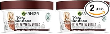 Garnier Body Superfood, Repairing Body Butter, with Cocoa & Ceramide, Body Butter for Very Dry Skin, Vegan Formula, 300ml (Pack of 2)