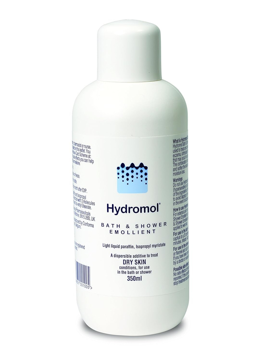 Hydromol Bath and Shower Emollient, for the Management of Eczema, Dermatitis, Psoriasis and Other Dry Skin Conditions, Itch relief, suitable for sensitive skin, suitable for all ages, 350 ml