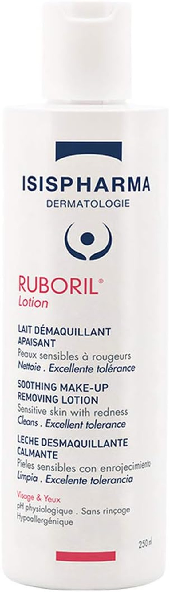 ISISPHARMA Ruboril Cleansing Milk - Micellar for Sensitive and Blemished Skin - No Rinse cleanser Face And Eyes - Makeup remover Fragrance-Free - Made in France