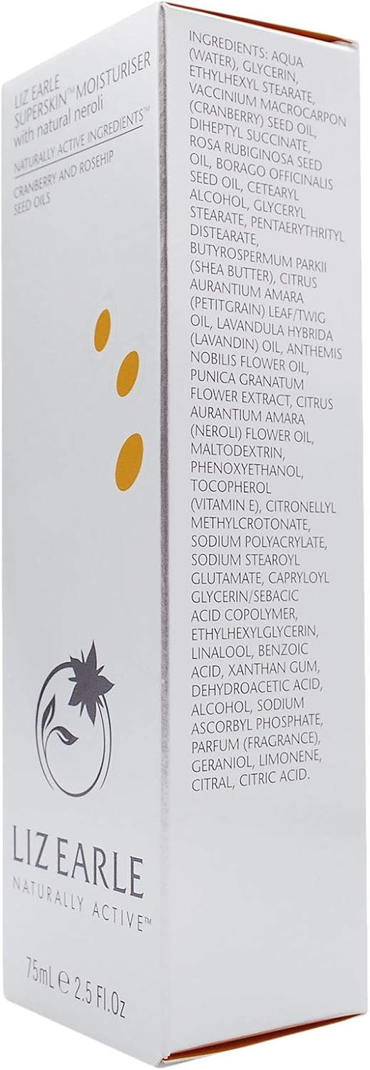 SUPERSIZE 75ml Liz Earle Superskin Moisturiser with natural neroli 75ml (tube) SUPERSIZE (boxed)