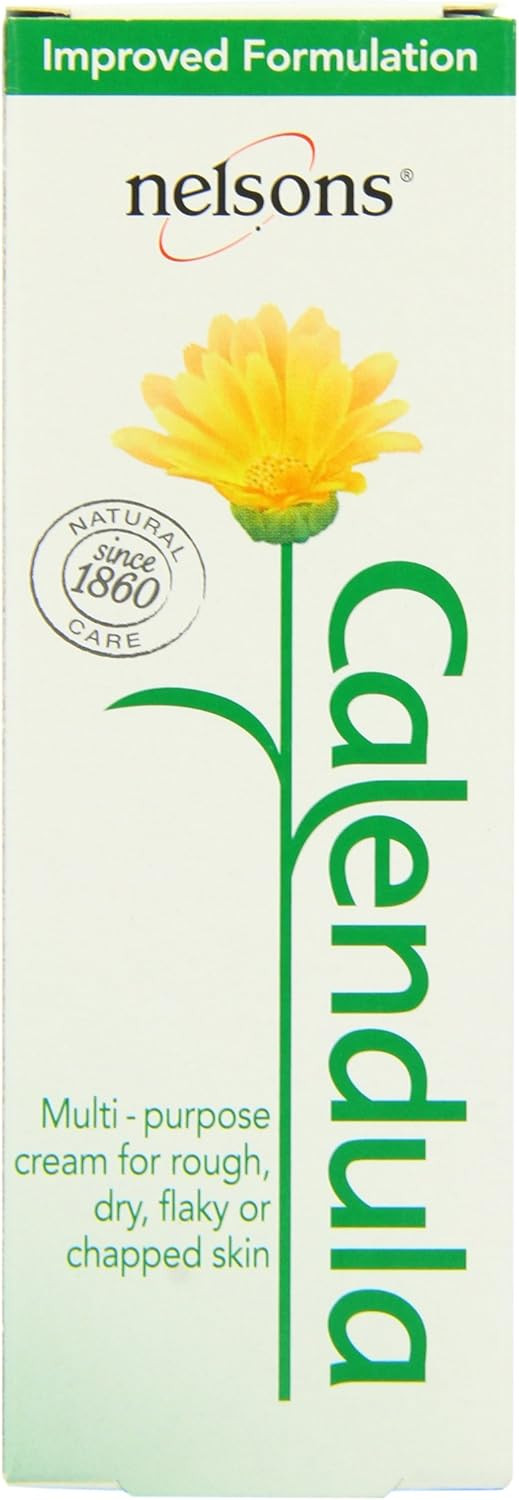 Nelsons Calendula Cream (50ml), Gentle Moisturiser For Face Hands Body, For Soothing and Hydrating Dry, Rough Skin, Non-Greasy, Paraben & Fragrance Free, Uses Calendula (Marigold) Plant Extracts