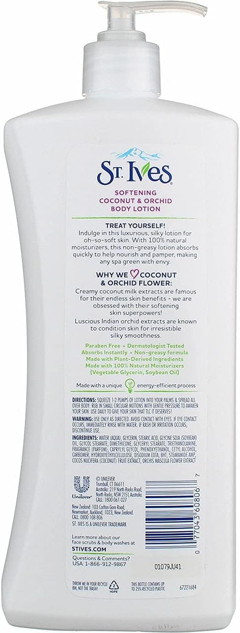 St Ives Body Lotion 21oz Soft And Silky(Coconut/Orchid) (3 Pack)