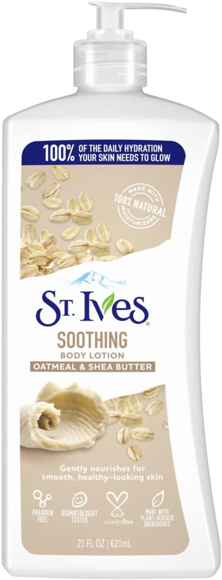 St. Ives Soothing Hand and Body Lotion Moisturiser for Dry Skin Oatmeal and Shea Butter Made with 100 percent Natural Moisturizers 21 oz, Pack of 4