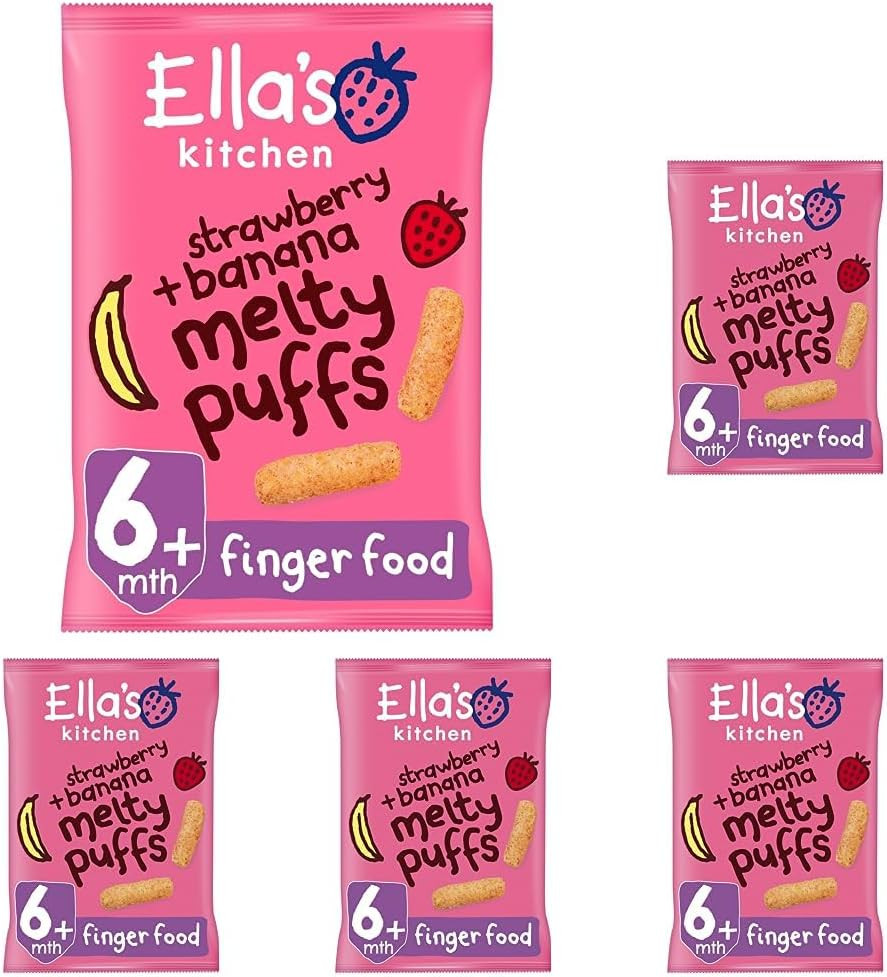Ella's Kitchen Organic Strawberries and Bananas Puffs, 20g