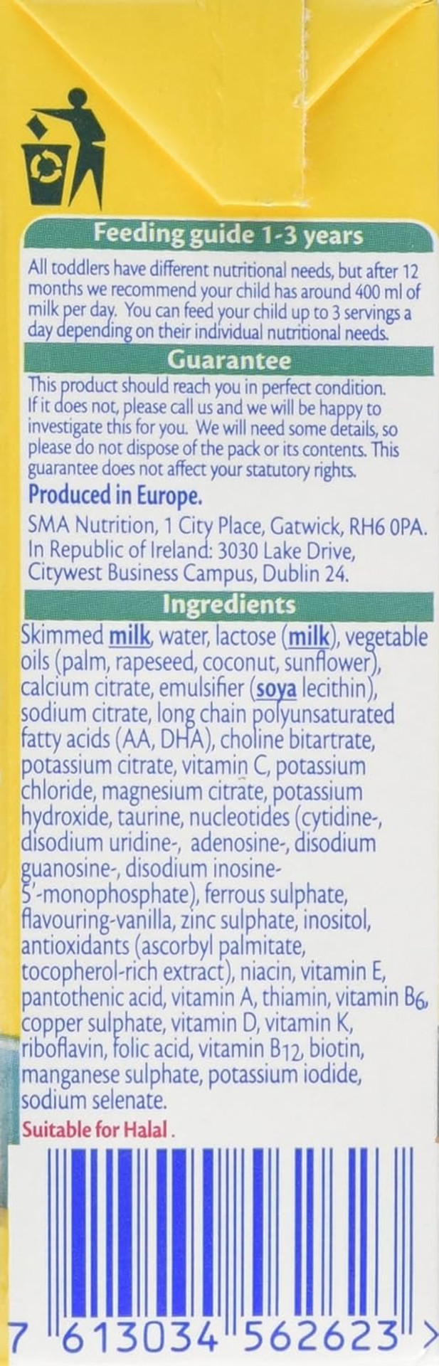 SMA Toddler Liquid Milk for 12-36 Months, 200 ml