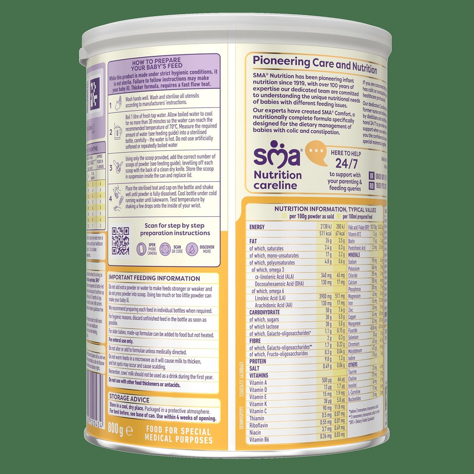 SMA Comfort Formula Powder, 800g (Pack of 2)