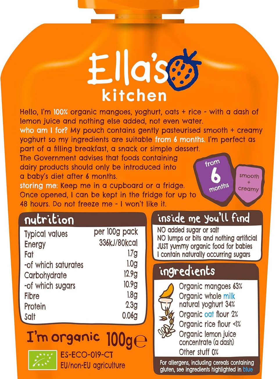 Ella's Kitchen Stage 1 Baby Brekkie - Banana (Pack of 6)