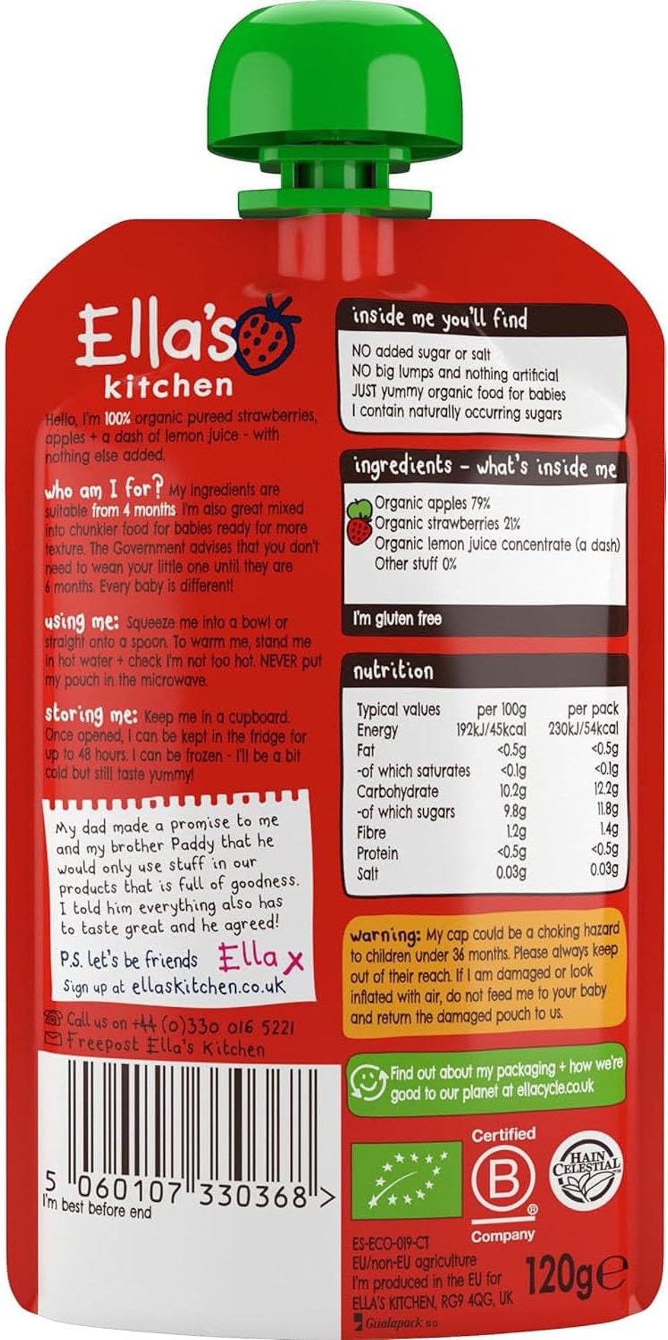 Ella's Kitchen Sweet Potatoes Broccoli and Carrot 120g (Pack of 7)