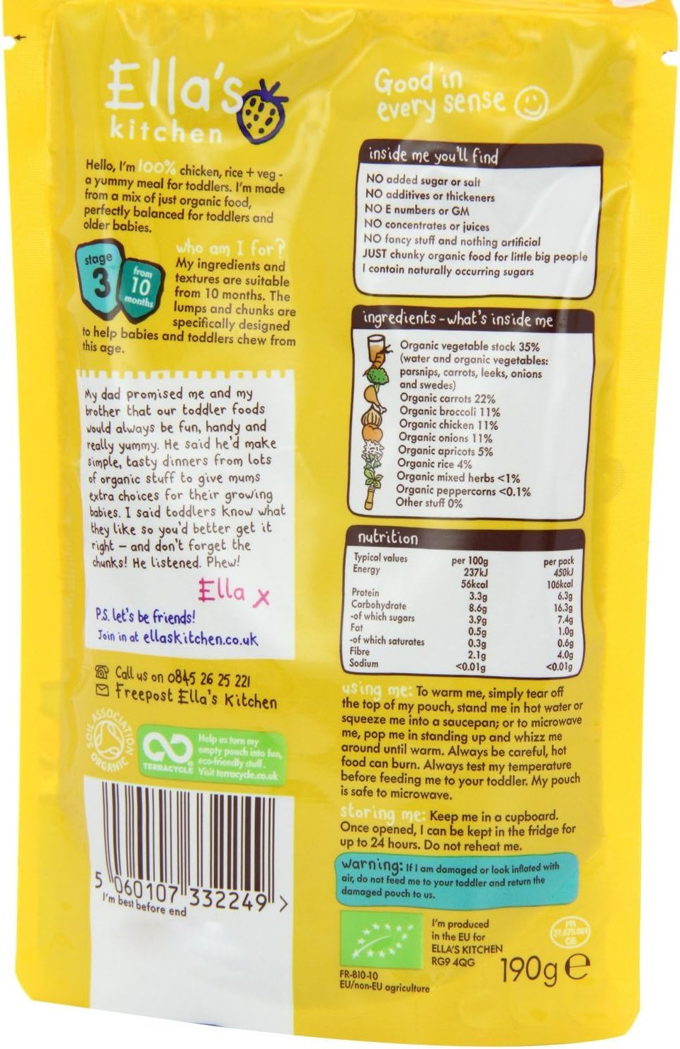 Ella's Kitchen Organic Caribbean Chicken with Mangoes, 190g