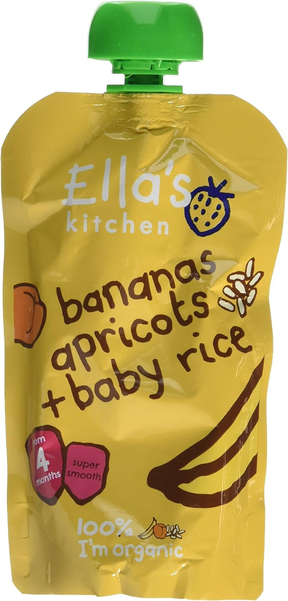 Ella's Kitchen Stage 1 From 4 Months Organic Banana and Apricot Baby Rice (Pack of 7), 120 g