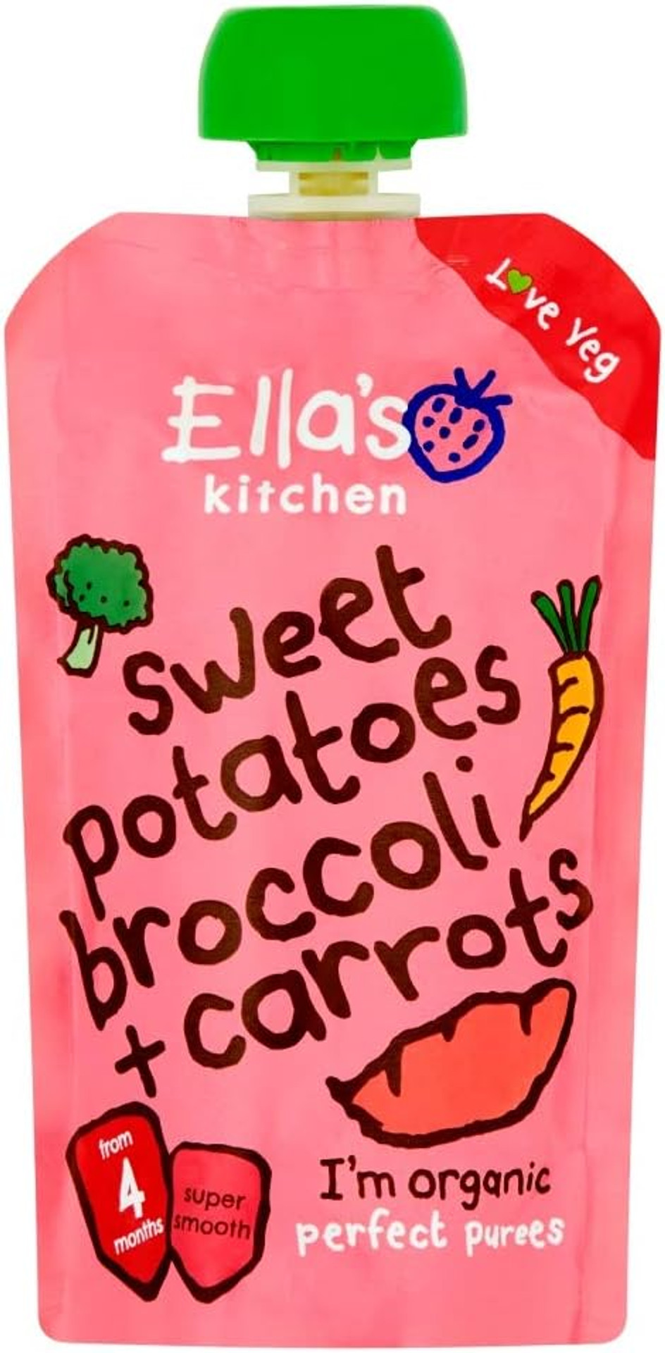 Ellas Kitchen Organic Sweet Potato Broccoli and Carrot, 120g