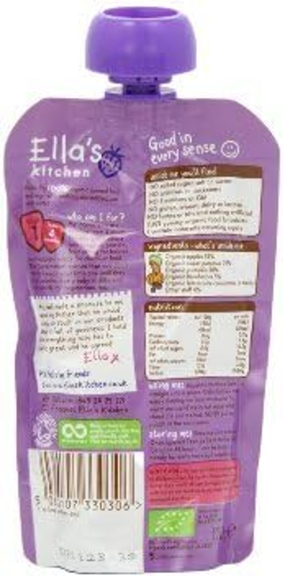 Ella'S Kitchen Sweet Potatoes, Pumpkin, Apples + Blueberries Stage 1 From 4 Months 120G - Pack of 2