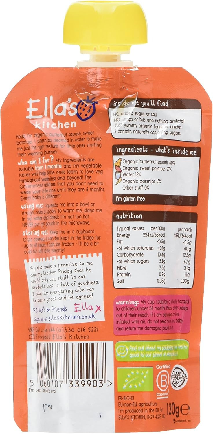 Ella's Kitchen Sweet Potatoes & Parsnips, 120g
