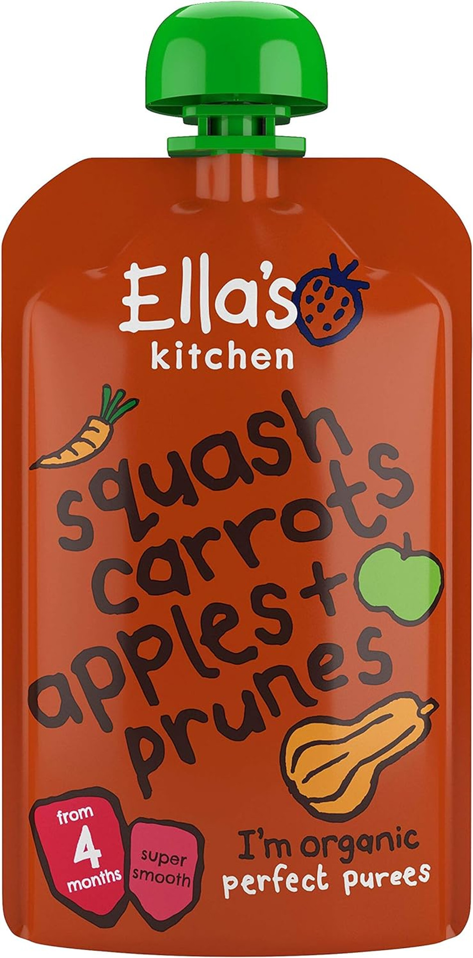 Ella's Kitchen Organic Squash, Carrots, Apple & Prunes - 7x120g Ella's Kitchen Organic Squash, Carrots, Apple & Prunes - 7x120g